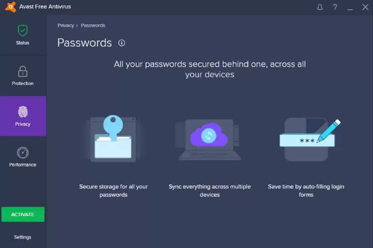 Avast Passwords Premium.