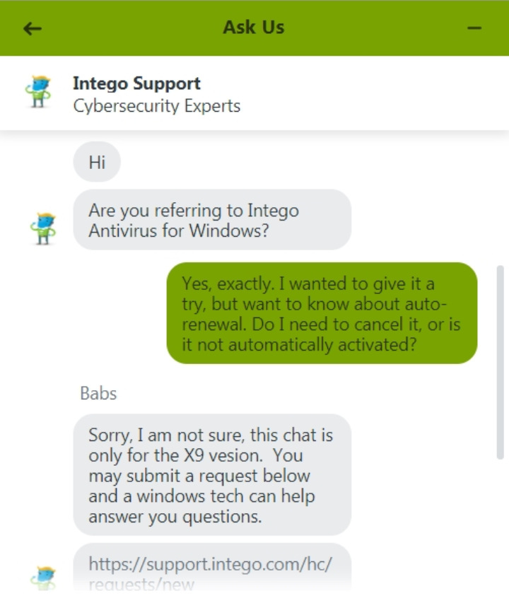 Intego For Windows support.