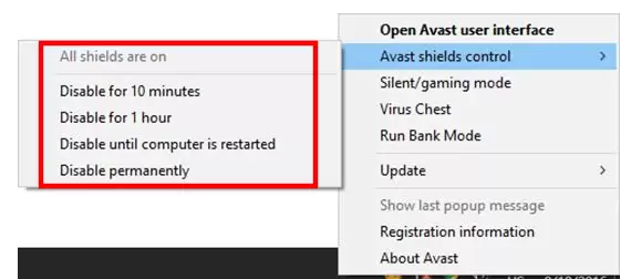 How to turn off Avast: Avast pause.