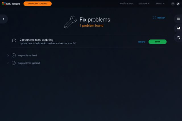 AVG TuneUp Review - AVG Fixes Problem