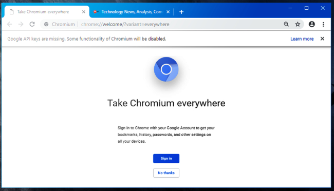 Chromium browser.