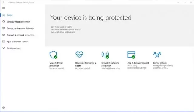 In-Built Windows 10 Antivirus, Windows Defender.