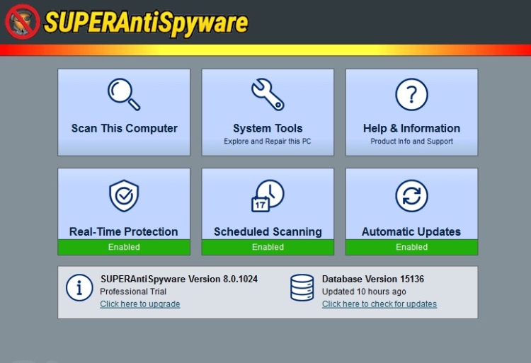 SuperAntiSpyware Features.