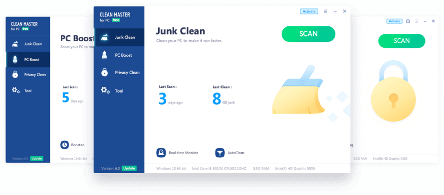 Características de limpieza de CleanMaster.