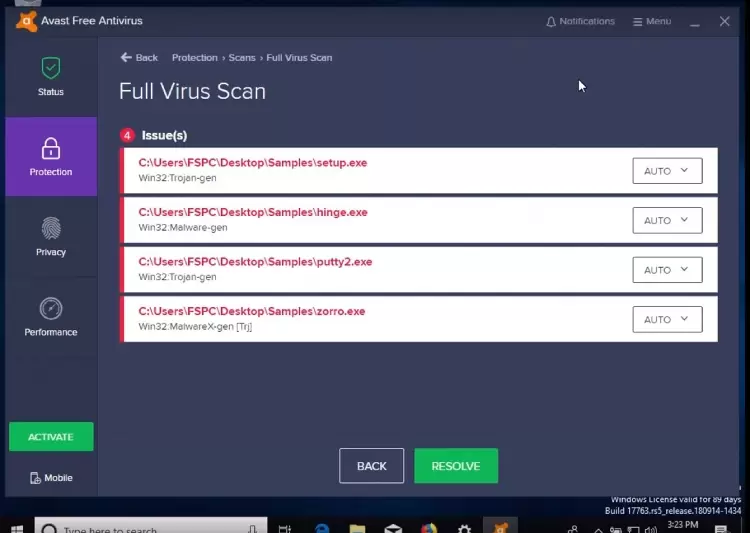 Avast Full Virus Scan