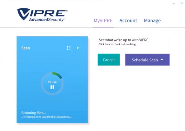 Vipre Scheduled Scan