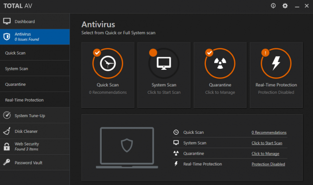 Affiliate Link TotalAV Antivirus quarantine