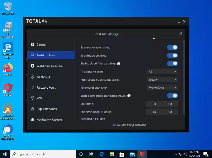 Total Av antivirus system scan