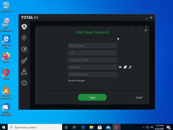 Password Vault of Total Av software