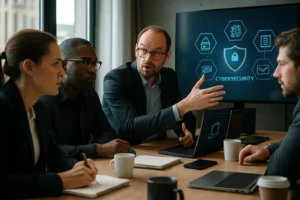 AI Federal Cybersecurity analysts reviewing agency vulnerability data