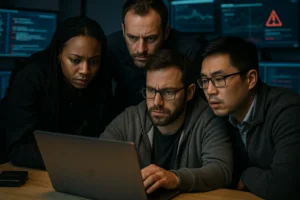 AI Vulnerability Discovery dashboard showing code analysis and security alerts