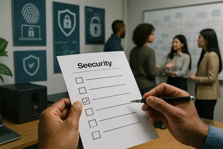 Administrator reviewing endpoint update status across managed laptops