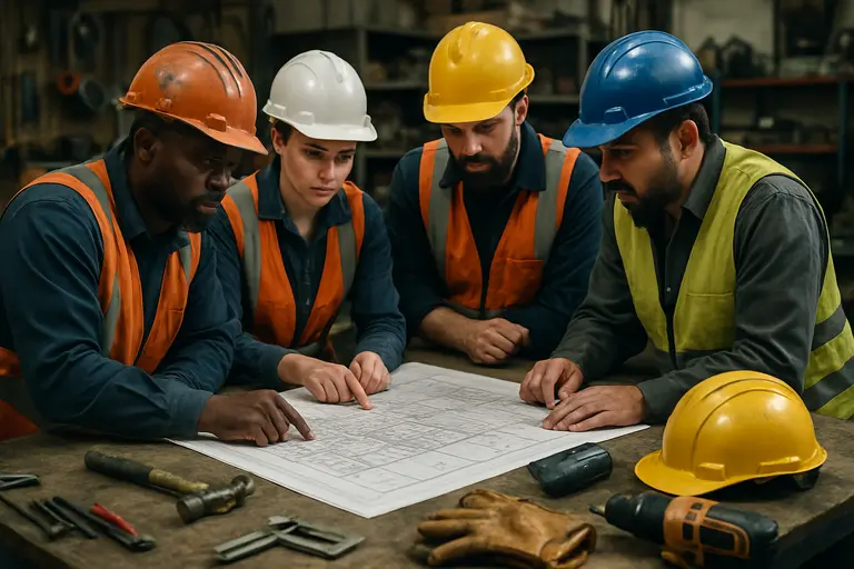 Engineer checking a utility network diagram on a workstation
