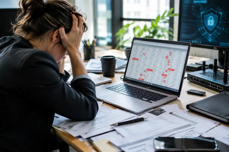 Engineer checking server maintenance plans before applying production updates