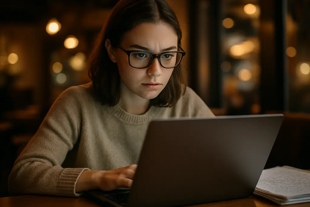 OpenAI image leakage privacy review on a laptop with blurred image thumbnails