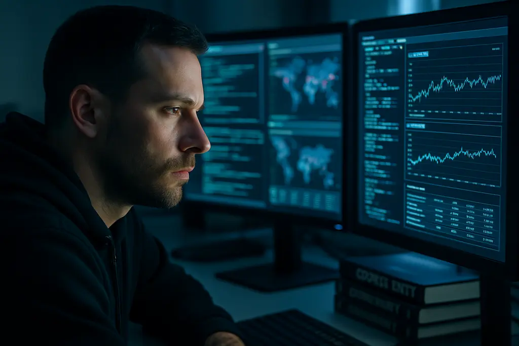 Pentagon data breach analysis with server racks and identity records