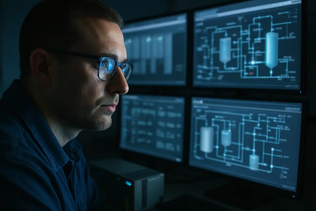 Siemens S7 PLCs controlling pumps inside a water utility operations room